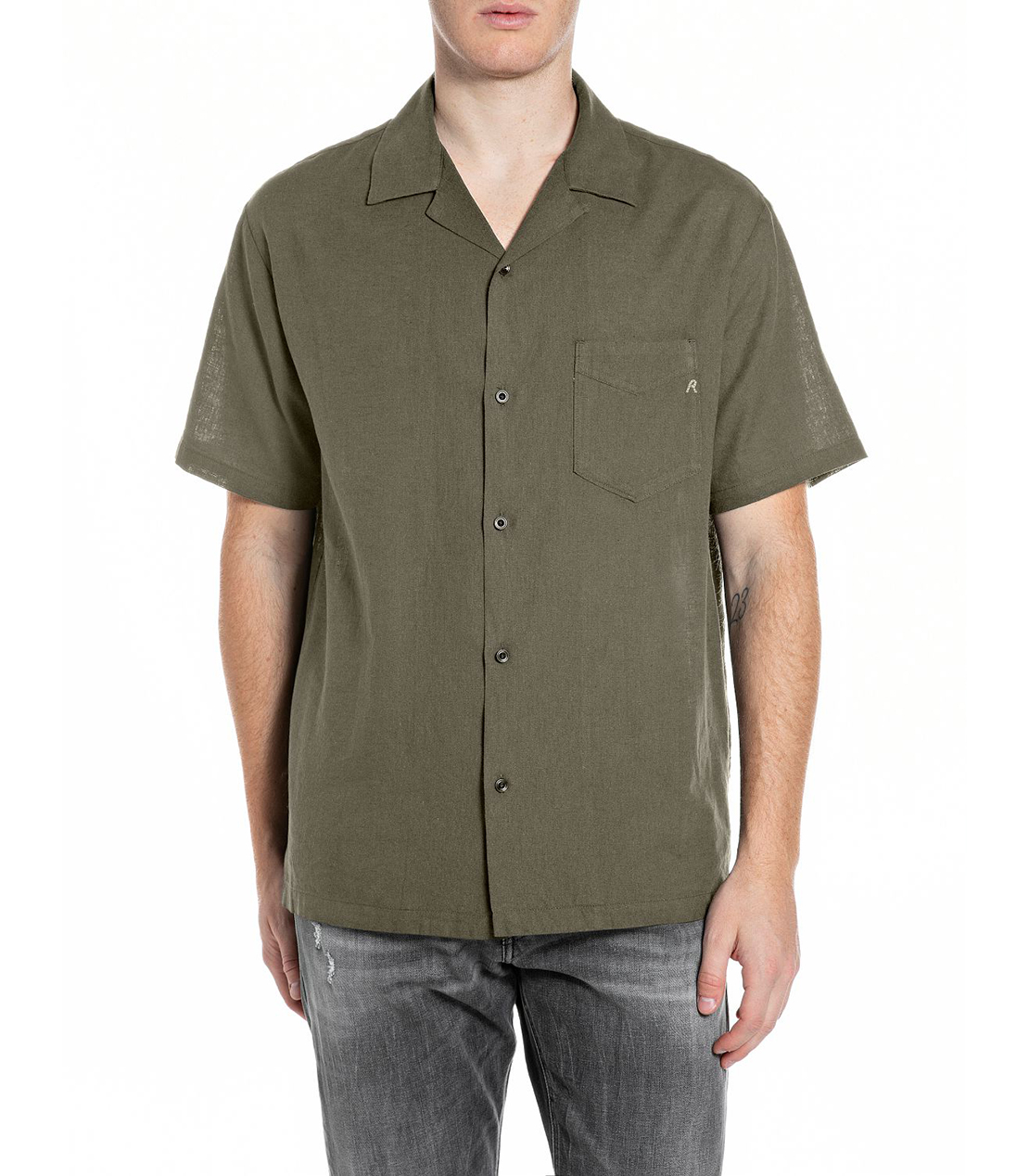 リネンコットンリラックスフィットシャツ